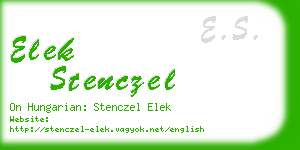 elek stenczel business card